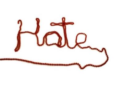 Hate word in beads