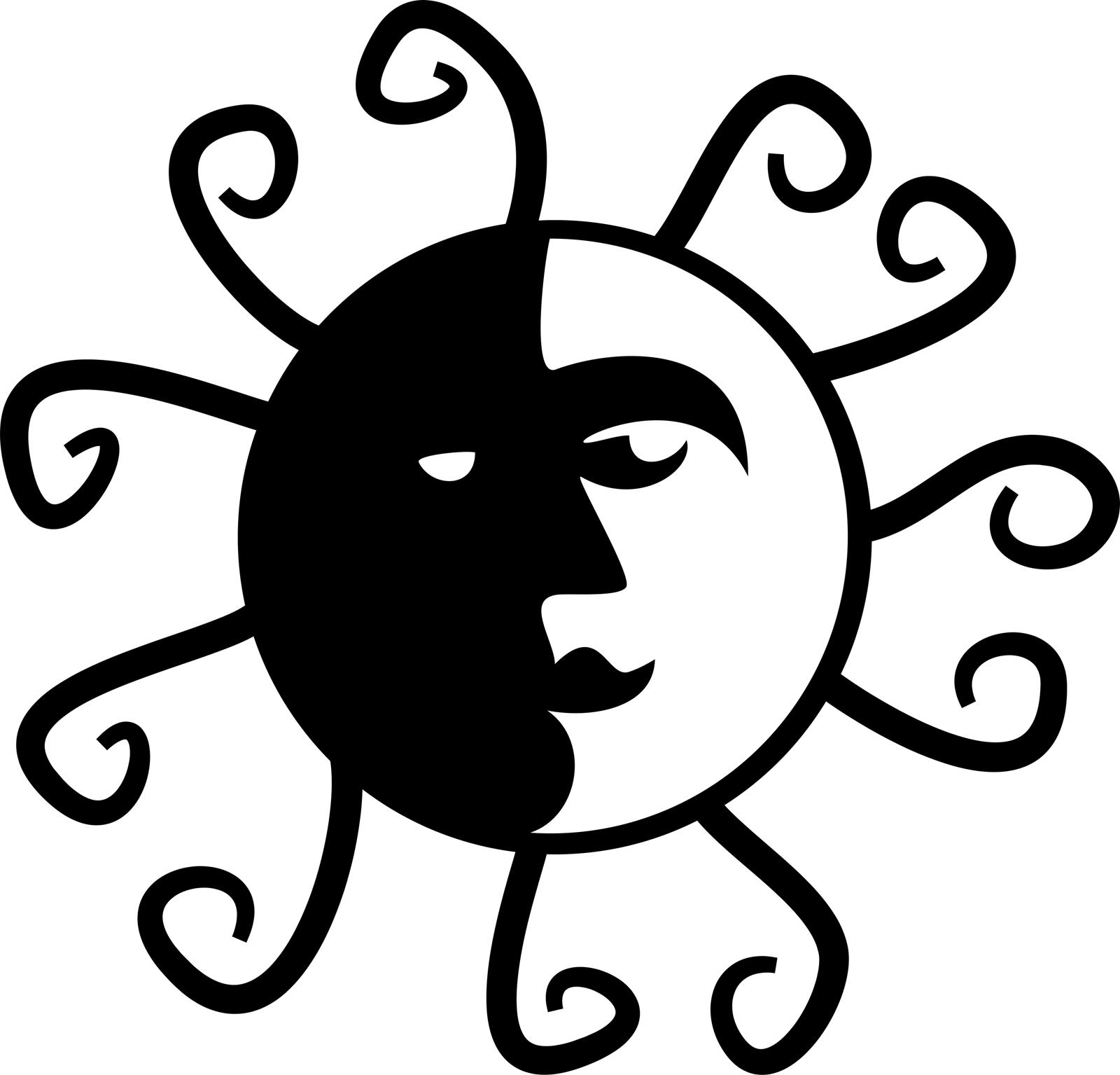 Black and white sun