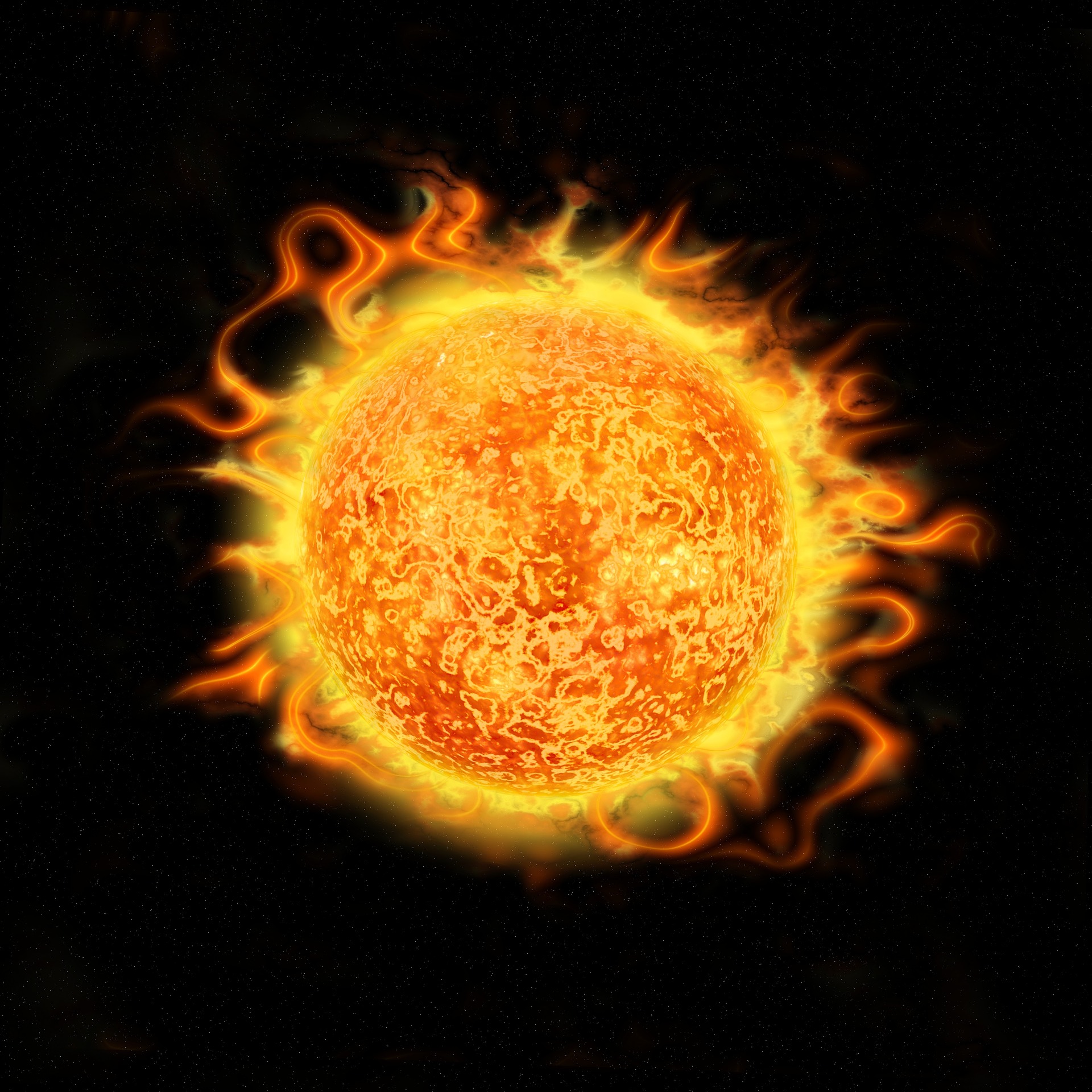 An astronomy type close-up of the bright, radiant sun