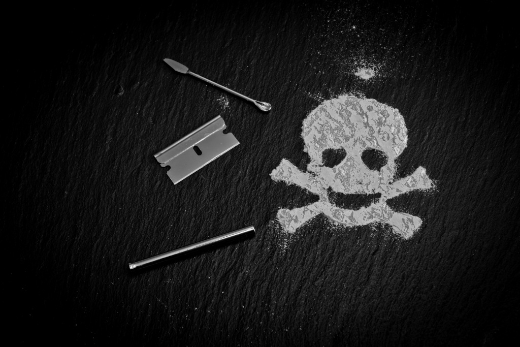 Skull & Crossbones made of drugs