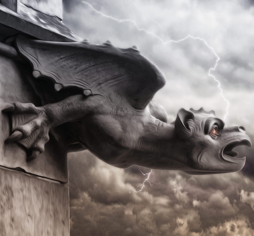 Fantasy Gargoyle and Lightning