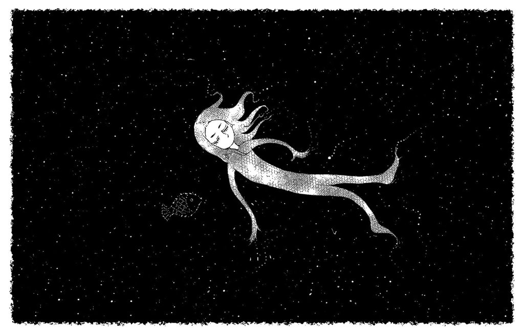 Back in the sea B&W picture