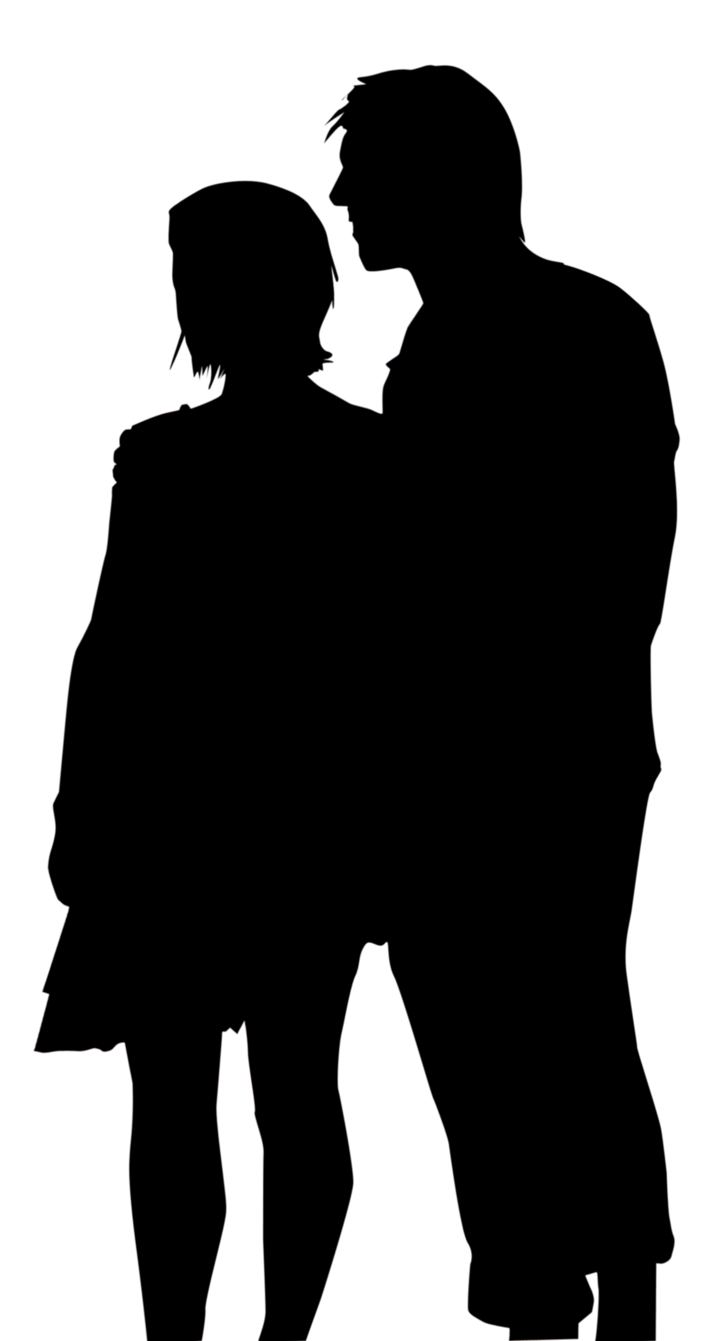 Silhouette of woman and man