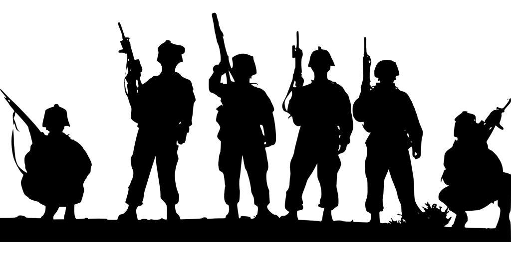 Silhouette of soldiers