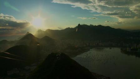 Sun over dark Rio, Brazil