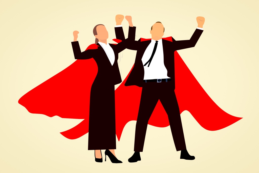 Modern Superhero & Superheroine graphic