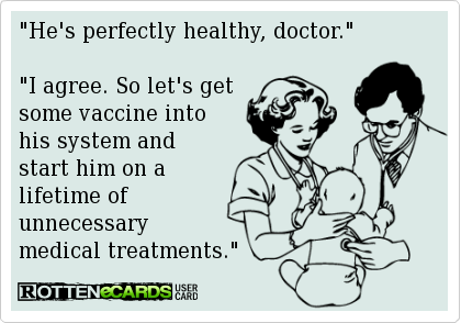 Unnecessary vaccine intervention E-card
