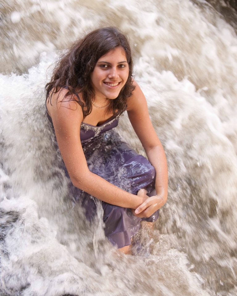 Happy woman in stream