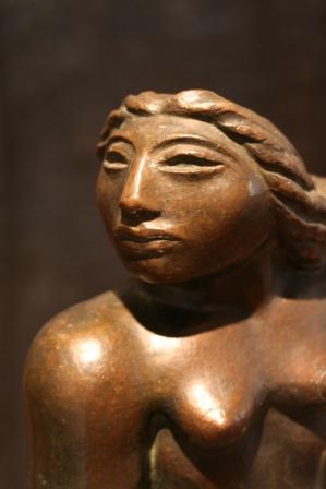 Bronze woman statue