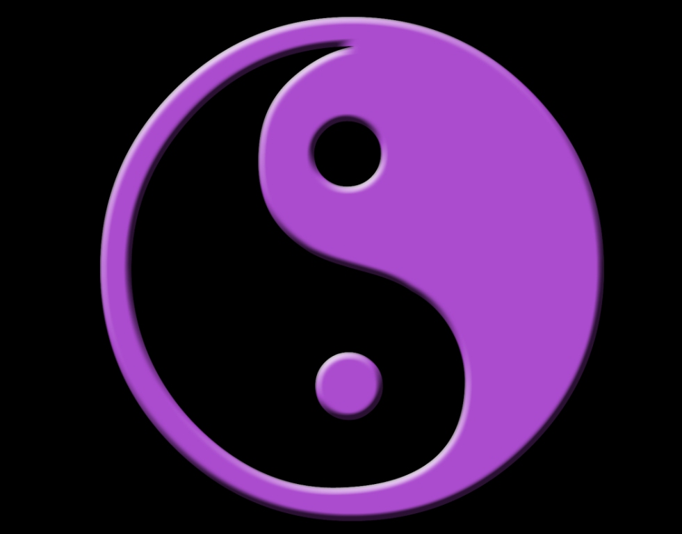 Fuchsia Yin-Yang symbol