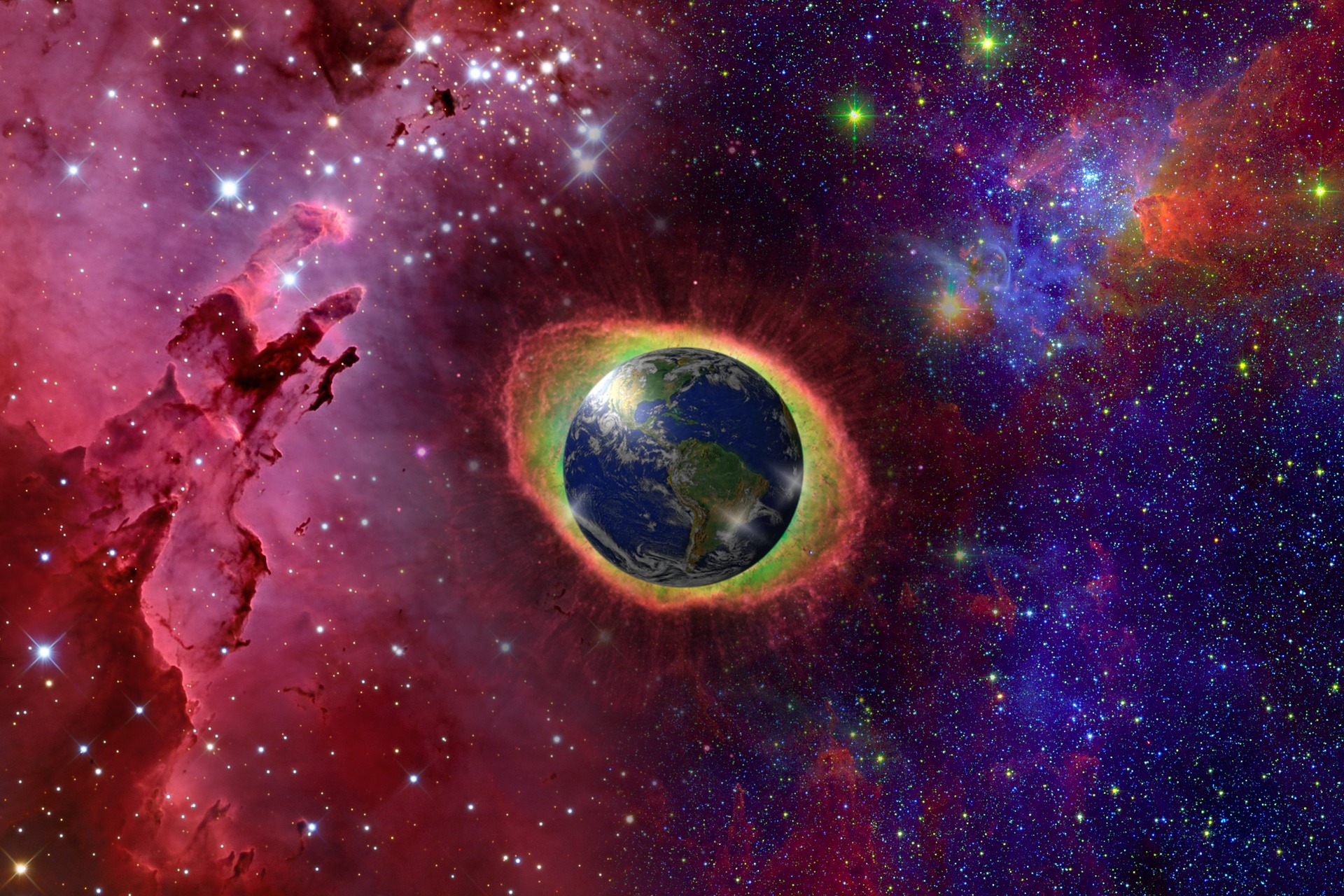 Orgasmic Universe with Earth at the centre