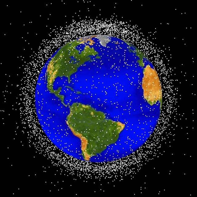 A graphic of all the space junk orbitting planet Earth